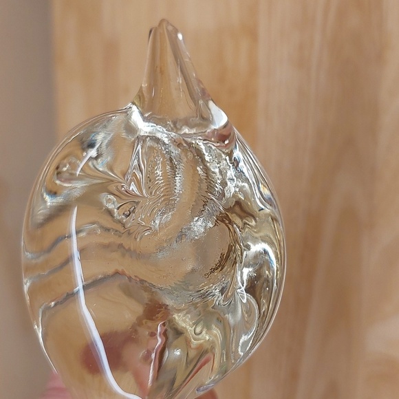 Clear art glass Snail & Whale Paperweight sculptures - Picture 5 of 7